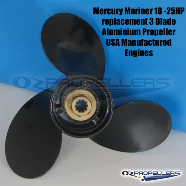 Ozpropeller All Sizes for Mercury Mariner Prop Propeller 18hp - 25hp 3 Blade