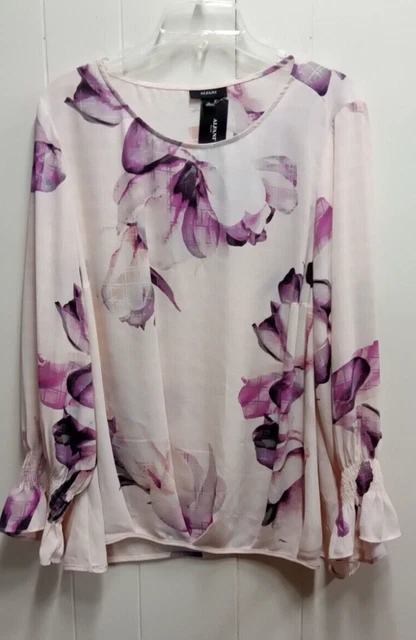 Alfani Womens Plus Fresh Petal Long Sleeved Blouse (Size 2X) NWT