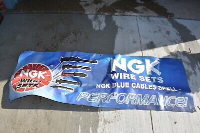 NGK Spark Plug Wire Set Banner Advertising Man Cave Garage Decor  Sign