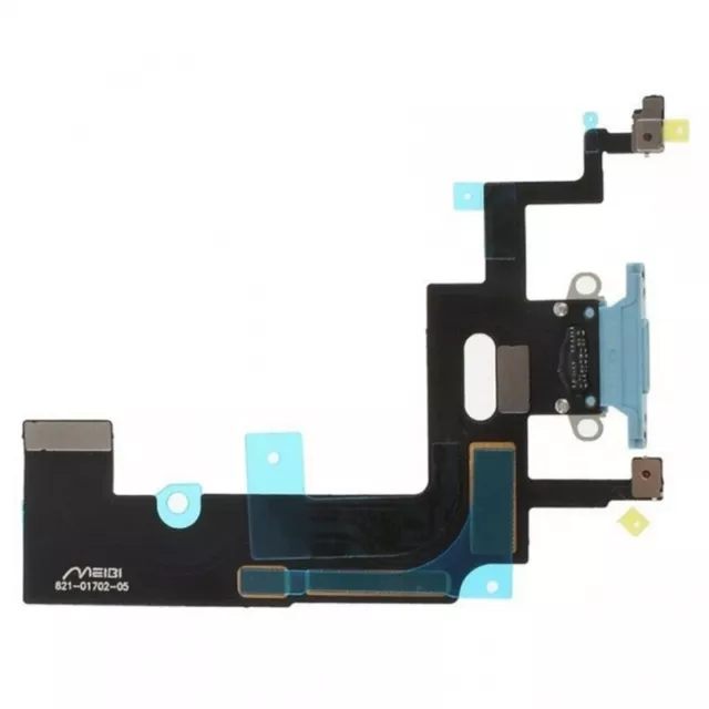 CONECTOR DE CARGA iPHONE XR AZUL FLEX JACK ANTENA MICROFONO CABLE PLACA PUERTO