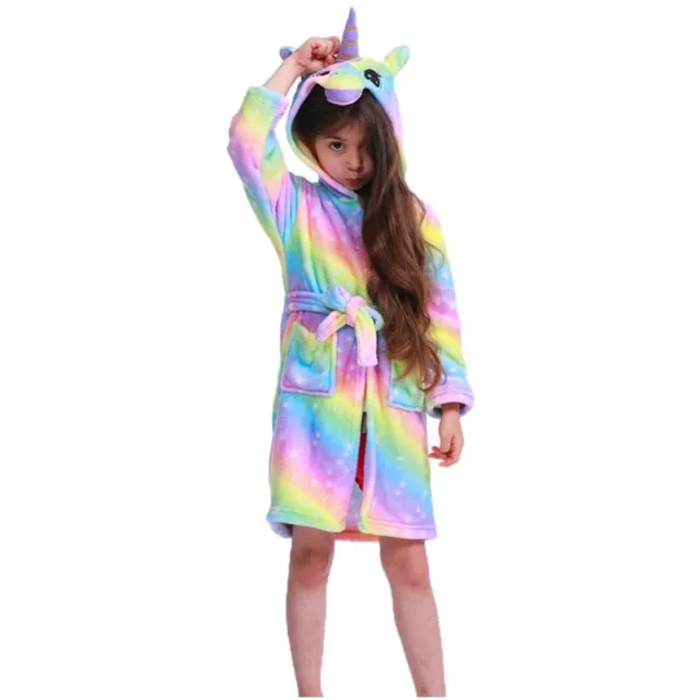 Rainbow Unicorn Robe -Hooded plush robe