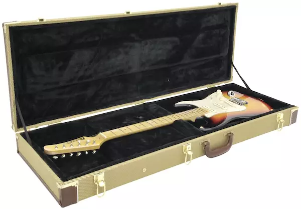 Custodia in legno per chitarra elettrica Telecaster Stratocaster Tweed Dimavery