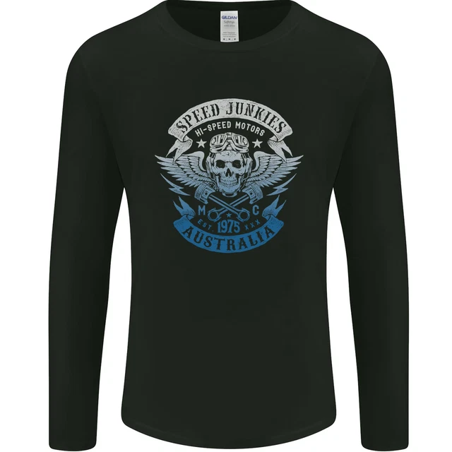 Australia Speed Junkies Biker Motorcycle Mens Long Sleeve T-Shirt