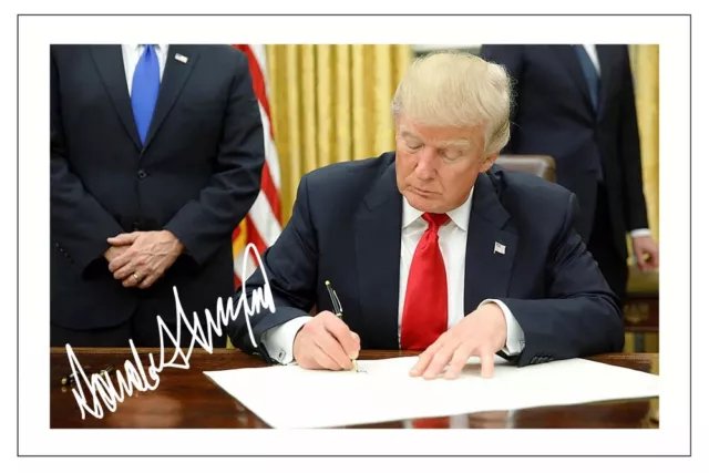 Donald Trump Signed Photo Print Autograph 45Th Usa President