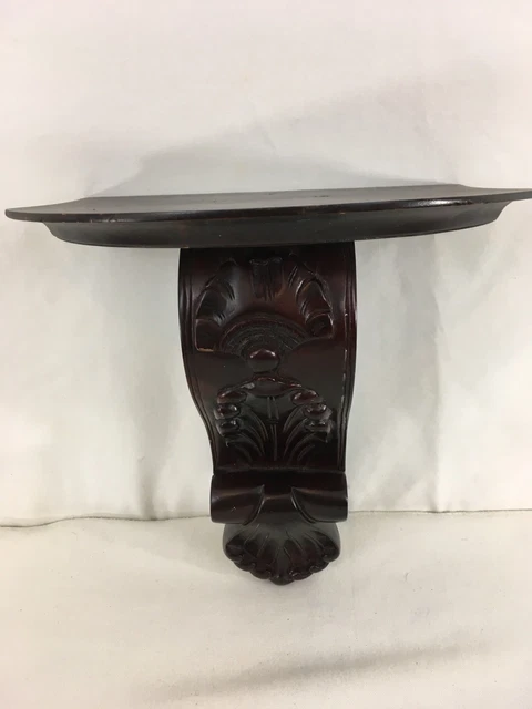 Hand Carved Solid Hardwood Colonial French English Vintage Sconce Wall Shelf