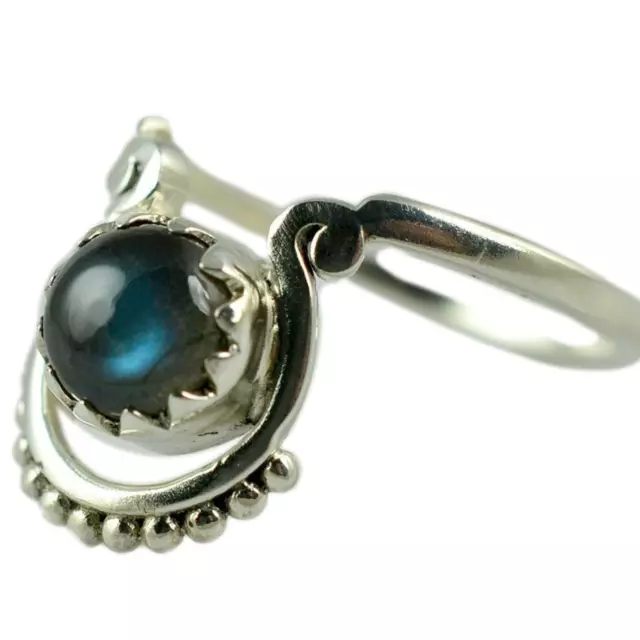 Flashy Labradorite Silver Ring 925 Solid Sterling Silver bijoux taille 3 - 13 US