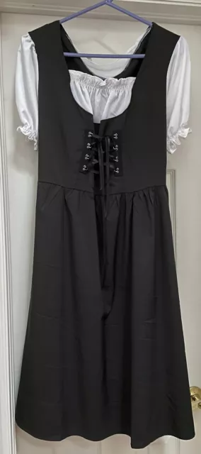 XL,May,Waitress,Trachten, Oktober German Fest, Dirndl Dress, Black&White