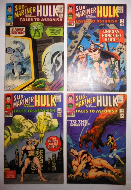 Tales to Astonish (Lot of 4) #72, 76, 78, 80 Sub-Mariner Hulk Marvel 1965-6 Tales to Astonish (Lot of 4) #72, 76, 78, 80 Sub-Mariner Hulk Marvel 1965-6