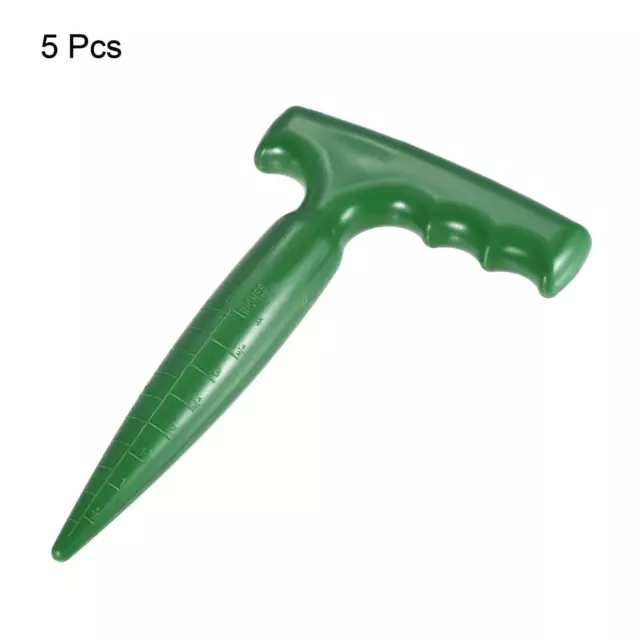 Plastic Hand Dibber with Handle, Sturdy Hand Held Bulb Planter, Green 5 Pack 3