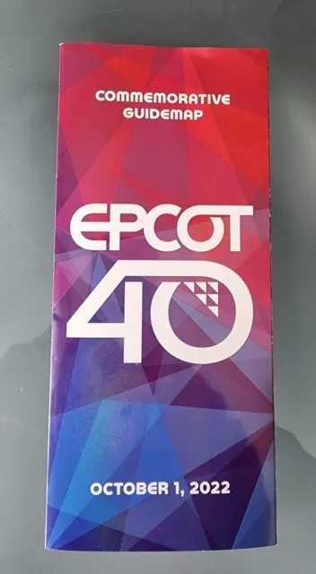 Epcot 40th Anniversary Commemorative Guide Map 2022 Walt Disney World WDW