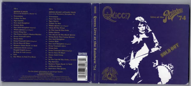 Queen - Live at the Rainbow '74, II/Sheer Heart Attack Tours, Hollywood 2 CDs