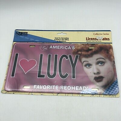 I Love Lucy Americas Favorite Redhead License Plate 6" x 12"  Metal Tin