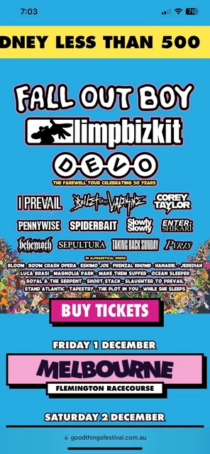 2x Good Things Festival Melbourne Friday 1st of December General Admit