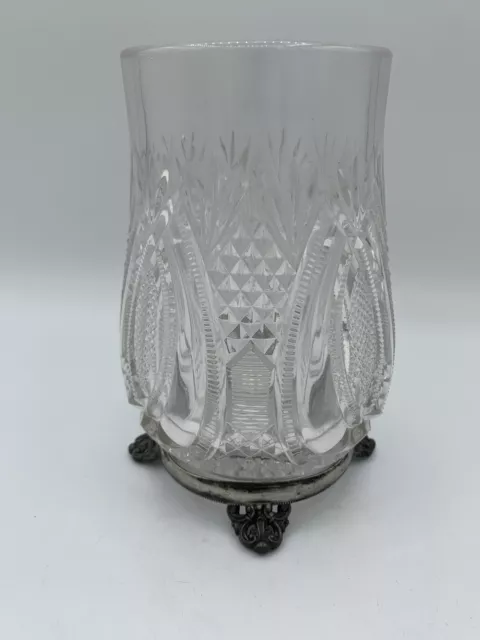 1890 Early American Pressed Glass Clear Celery Vase McKee Jubilee 6.5” Tall