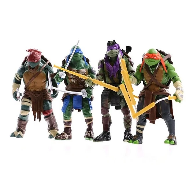 4PCS Lot TMNT Teenage Mutant Ninja Turtles Action Figures Anime Movie Gift -Xmas