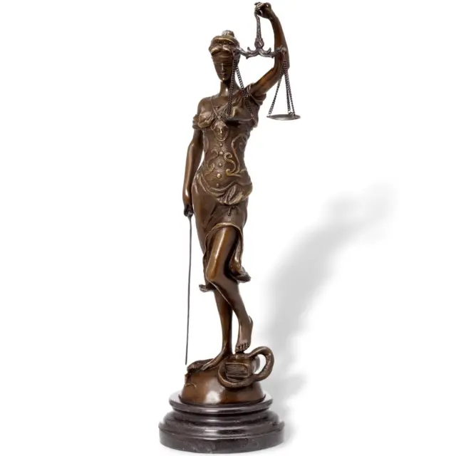 Escultura Justicia de bronce Dama de la Justicia estilo antiguo figura - 41cm