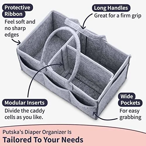 Baby Diaper Caddy Organizer: Portable Holder Bag for Changing Table and Car, ... 2