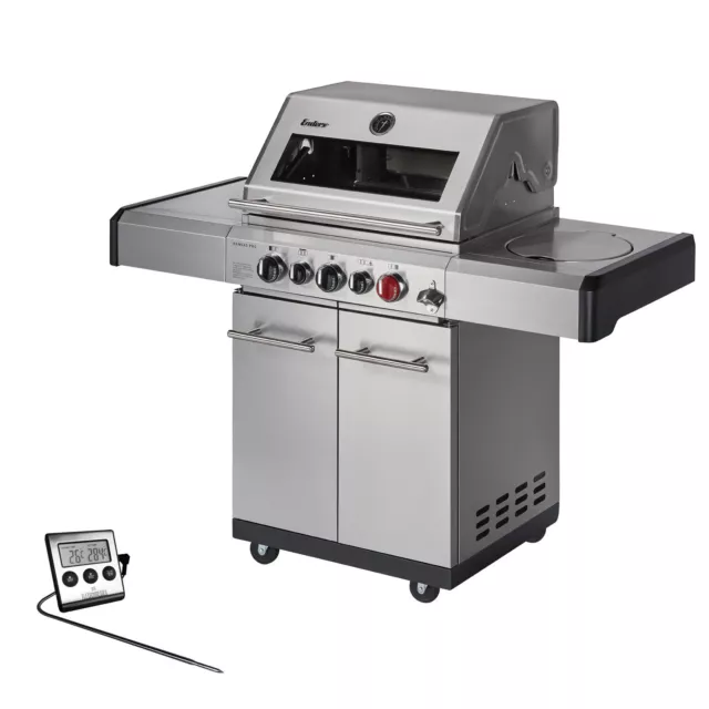 Gasgrill Enders KANSAS PRO 3 SIK TURBO Gas Grill - mit 3 Seitenbrenner Edelstahl