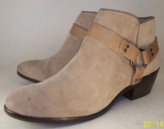 Sam Edelman PHOENIX Wos Boots US 6 M Beige Suede Harness Ring Low Ankle 5095