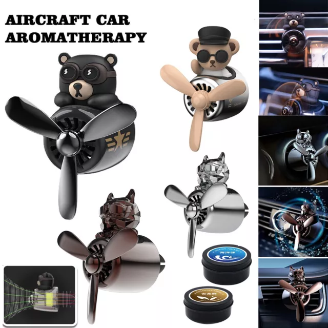 Bear Pilot Car Air Freshener Rotating Propeller Outlet Fragrance Ca