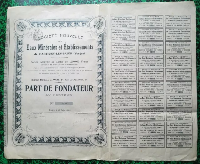 Dept 88 & 75 - Martigny les Bains - 1905 Thermalism & Mineral Waters Deco