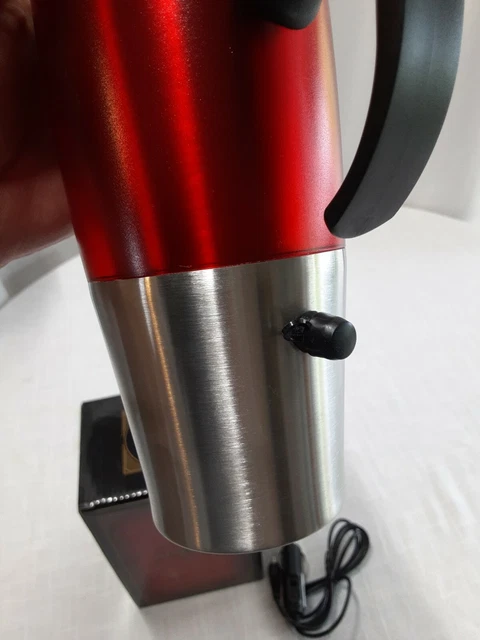 New Heated Insulated Portable 15 oz Travel Mug 12V Auto Adapter Stainless Steel 5