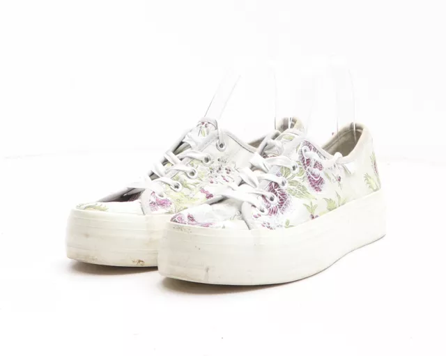 Miss Sixty Womens Silver Floral Fabric Trainer UK EU