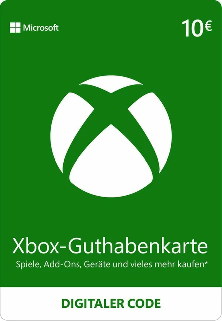 €10 Euro Xbox Live Card - 10 EURO Guthaben MS Xbox Live Digital Code - EU