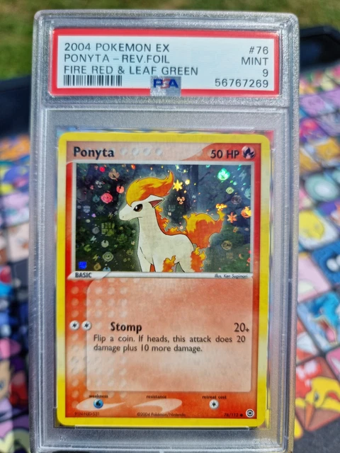 PSA 9 MINT Ponyta 76/112 2004 Fire Red Leaf Green REVERSE HOLO Pokemon Card