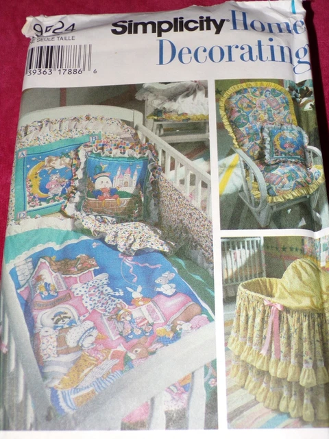 🌷 Simplicity #9524-Infant Nursery - Bassinet Skirt - Nursery Rhymes Pattern Ff
