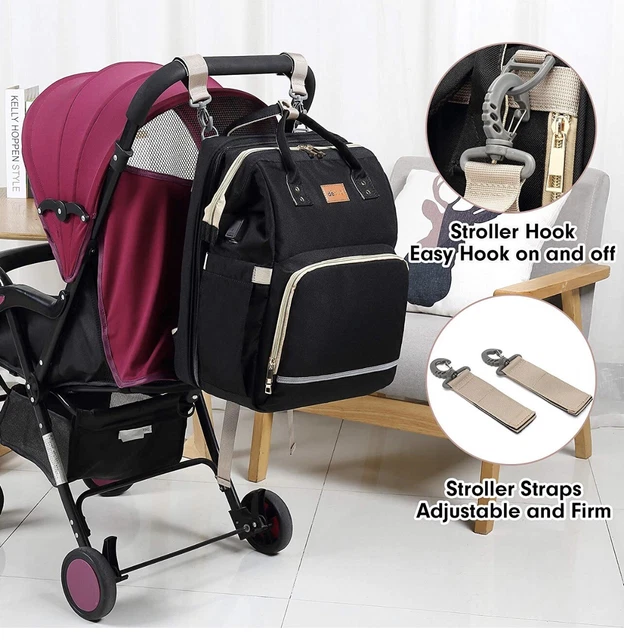 Great Deal  Baby Diaper Bag Backpack with Bassinet Changing Station black 7