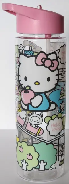 Sanrio Hello Kitty Pink Water Bottle With Straw 24 OZ BPA FREE BRAND NEW