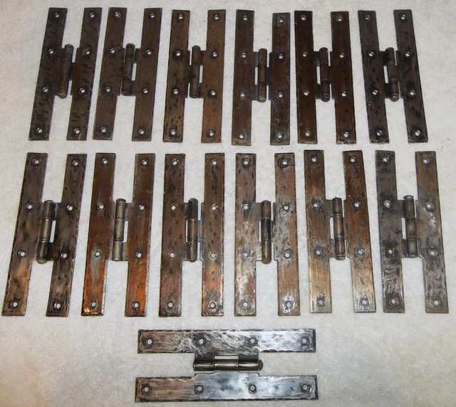 13 Vintage Forged "H" Cabinet or Door Hinges 7" x 2 5/8"