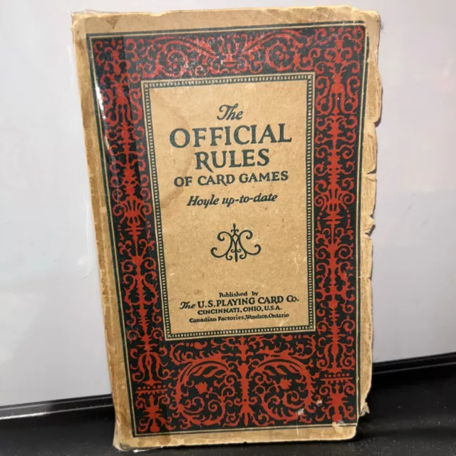 The Official Rules Of Card Games Hoyle Up To Date Book & Catalog 1928 Vintage