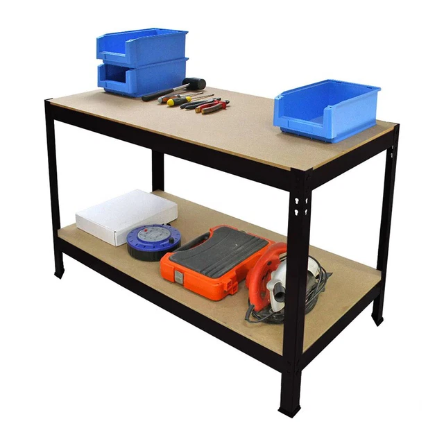GARAGE WORKBENCH HEAVY Duty Steel Shed Work Bench Metal DIY Tools