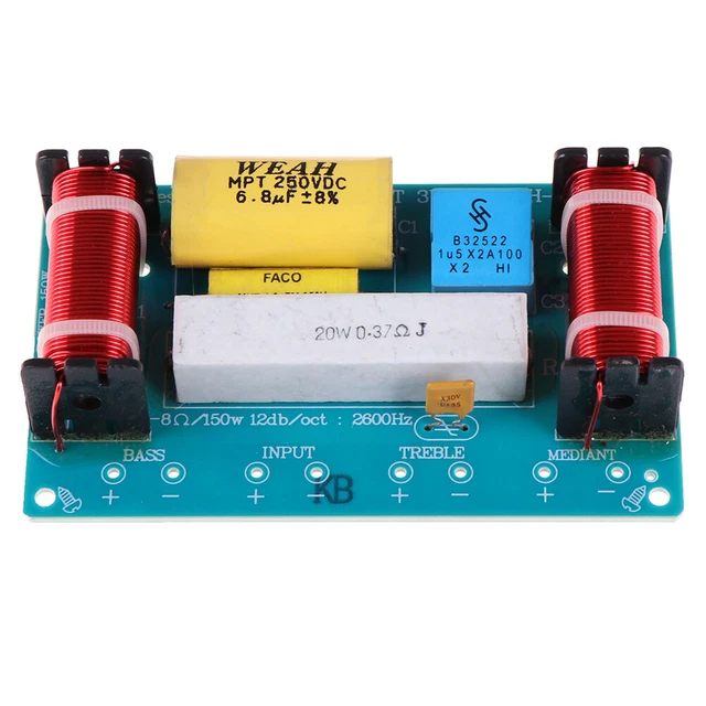 Audio Filter Unit 120W SPEAKER 3 Unit Hi-Fi Audio Frequency Divider 3 Way Crossover ...