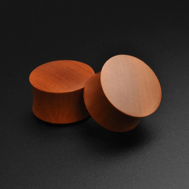 Saba Wood Double Flare Plug Handmade Organic Ear Gauges
