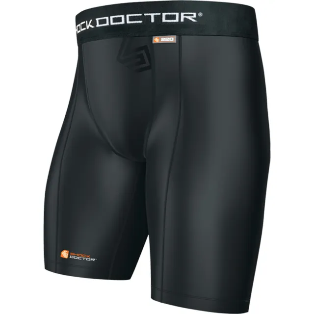 Shock Doctor Core Compression Shorts with Athletic Cup Pocket - Black