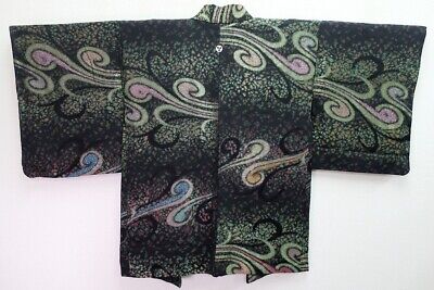 8362C5 Silk Vintage Japanese Kimono Haori Jacket Abstract art Musou