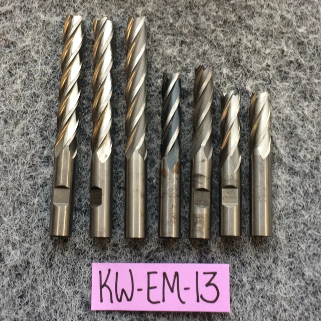 Lot (7) CNC Spiral End Mill Cutter Bit Multiple Sizes Shank 4-Flute USA