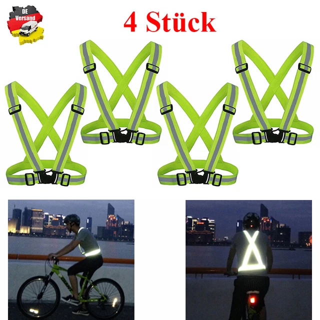 4 pezzi gilet di avvertimento riflettore gilet di sicurezza gilet incidente moto sport scuro neon