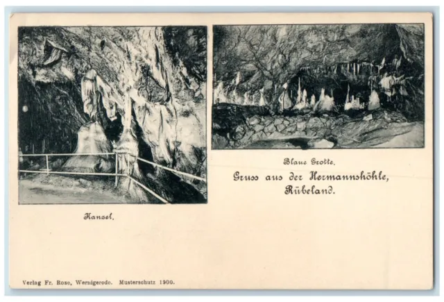 c1905 Grotto Greetings from Heimannshohle Rubeland Germany Multiview Postcard