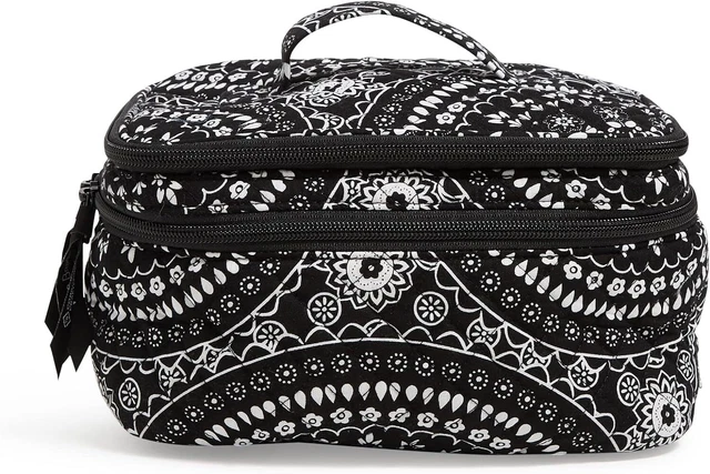 Funda organizadora de maquillaje cosmético con cepillo de algodón para mujer Vera Bradley