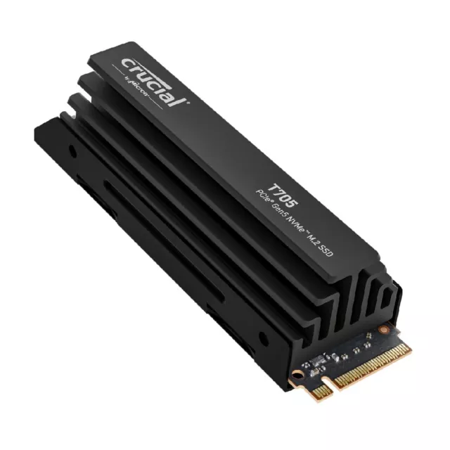 Crucial T705 4TB SSD PCIe Gen5 NVMe M.2 Internal Gaming SSD with Premium Heatsin