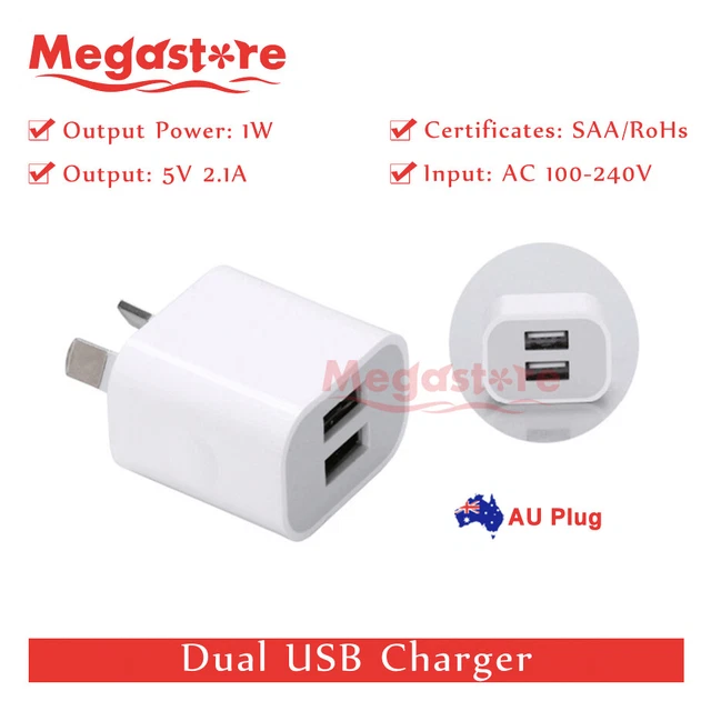 5v 2.1A Dual USB Phone Wall Charger Power Adapter AU Universal Home Travel Power