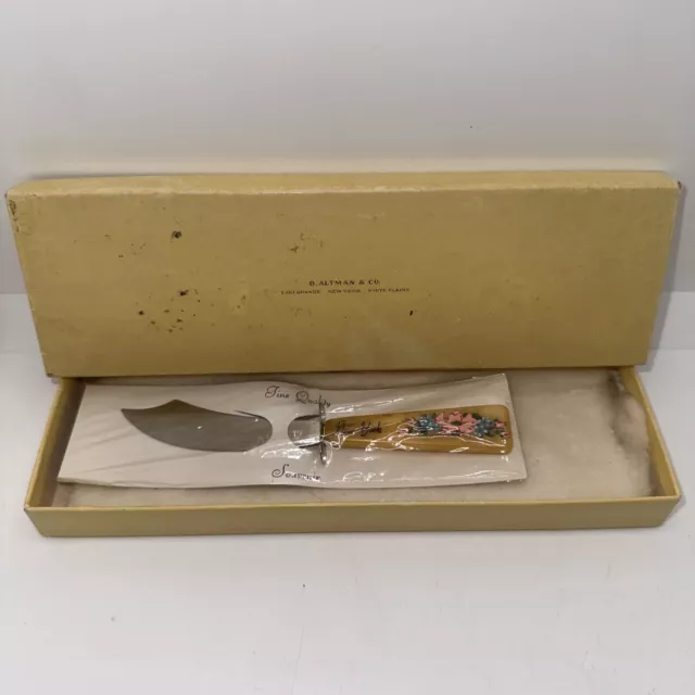 Vintage b. altman and co. Fine Quality Knife Souvenir Enamel Painted Handle NOS