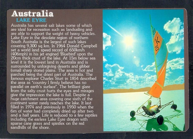 D8534 AUSTRALIA SA Lake Eyre Land Yacht Story Postcard EUR 9 26 items-following-this-post-are-25-this-is-part-of-depop