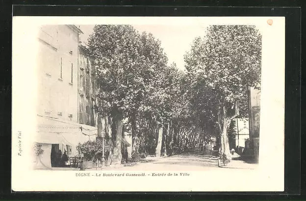 CPA Digne, Le Boulevard Gassendi, Entrée de la Ville