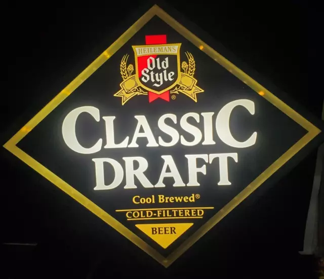 Old Style Classic Draft Beer Lighted Sign w/Chasing Lights 1991 See Video