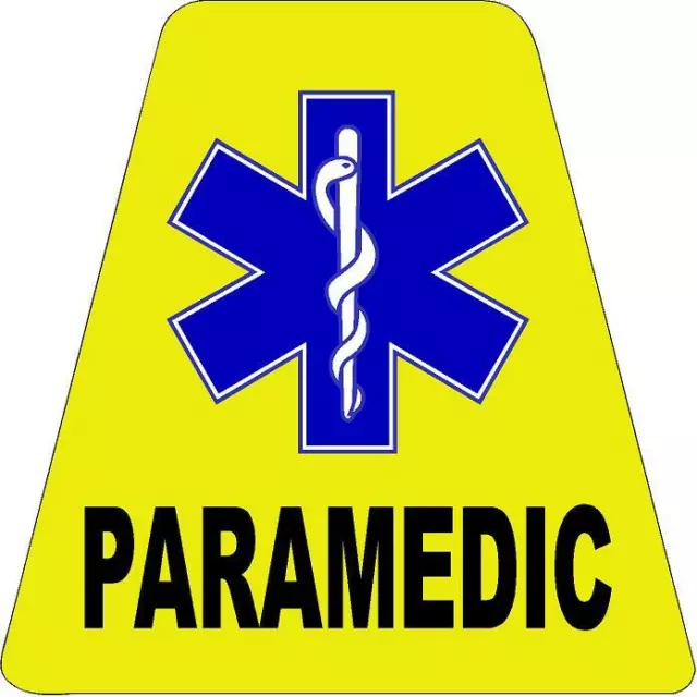 Yellow Paramedic HELMET TETS TETRAHEDRONS HELMET STICKER  EMT REFLECTIVE